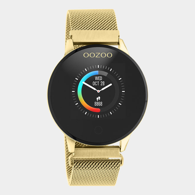 OOZOO | Smartwatch unisex goud/goud mesh